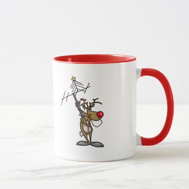 Rudolphs näsa som driver skinka, radiosände mugg (Höger)