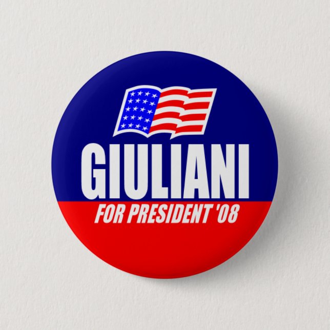 Rudy Giuliani för president 08 knäppas Knapp (Framsida)