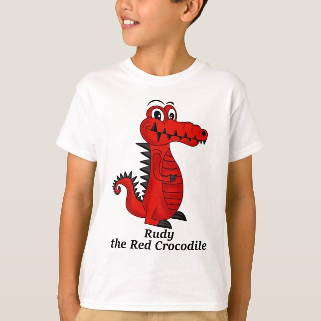 Rudy Red Crokodile Kids T-Shirt (Framsida)