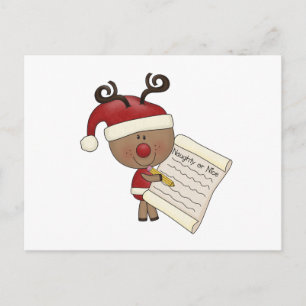 Rudy Reindeer Naughty eller Nic Vykort