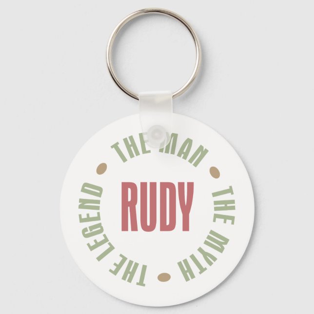 Rudy the Man the Myth the Legend Nyckelring (Framsida)