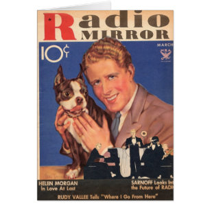 Rudy Vallee och Scottie Hund Card Hälsningskort