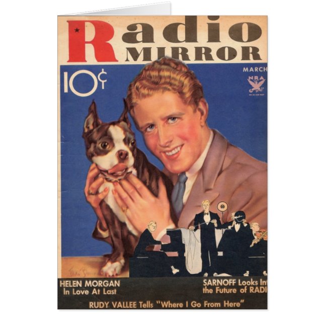 Rudy Vallee och Scottie Hund Card Hälsningskort (Framsidan)