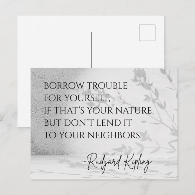 Rudyard Kipling Citat Postkort  Vykort (Fram/baksida)