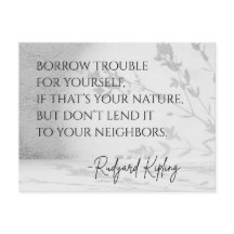 Rudyard Kipling Citat Postkort 