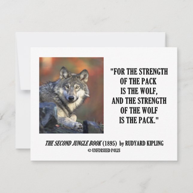 Rudyard Kipling Strength of the Pack Varg Quote (Framsida)