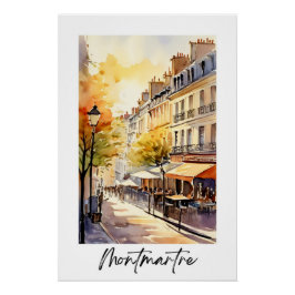 Rue à Montmartre quartier de Paris Perfect Poster