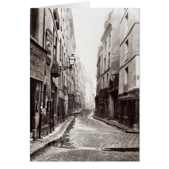 Rue Aumaire, från Rue Volta, Paris, 1858-78 Hälsningskort (Framsidan)
