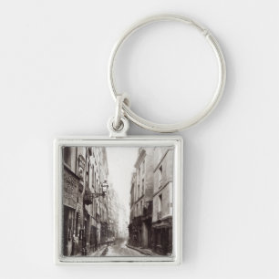 Rue Aumaire, från ruen Volta, Paris, 1858-78 Fyrkantig Silverfärgad Nyckelring