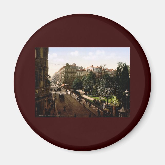 Rue d'Alsace-Lorraine Toulouse Frankrike Magnet (Framsidan)