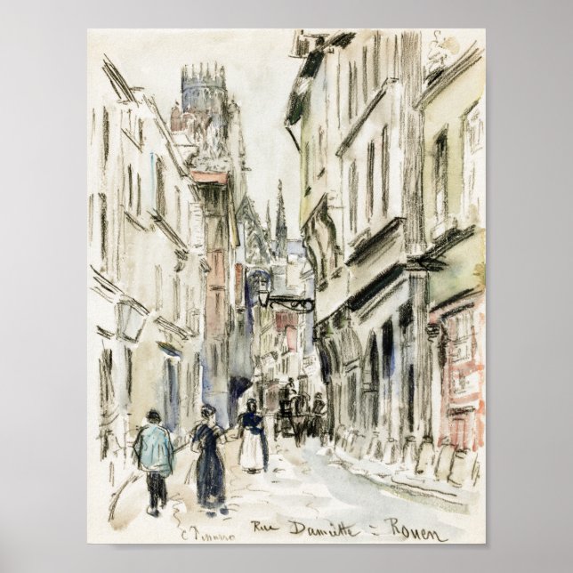 Rue Damiette, Rouen (ca 1884), Camille Pissarro Poster (Framsidan)