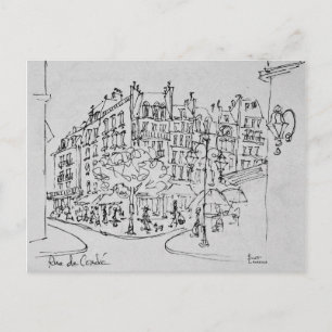 Rue de Conde Jardin du Luxembourg, Paris Vykort