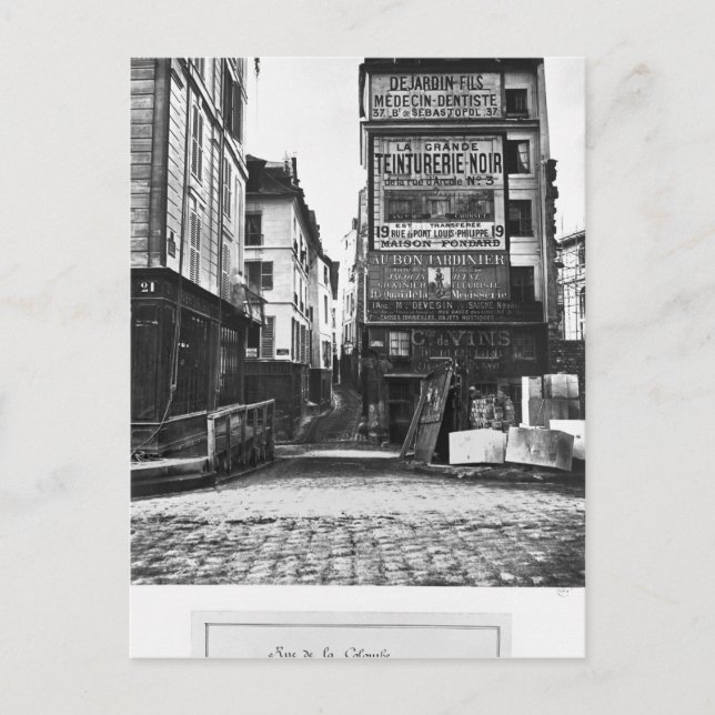 Rue de la Colombe, Paris, 1858-78 Vykort (Framsida)