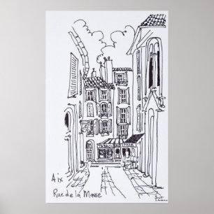 Rue de la Masse   Aix en Provence, Frankrike Poster