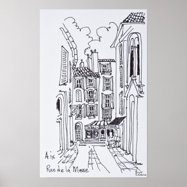 Rue de la Masse | Aix en Provence, Frankrike Poster (Framsidan)