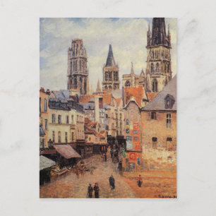 Rue de l'epicerie at Rouen, på en Grått-morgon Vykort