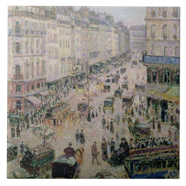 Rue de l'Epicerie, Rouen, på en solig eftermiddag, Kakelplatta (Framsidan)