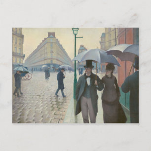 Rue de Paris Temps de Pluie av Gustave Caillebotte Vykort