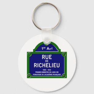Rue de Richelieu, Paris Street Sign Nyckelring