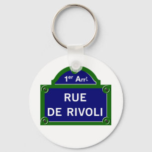 Rue de Rivoli, den Paris gatan undertecknar Nyckelring
