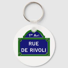 Rue de Rivoli, Paris Street Sign Nyckelring