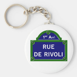 Rue de Rivoli, Paris Street Sign Nyckelring