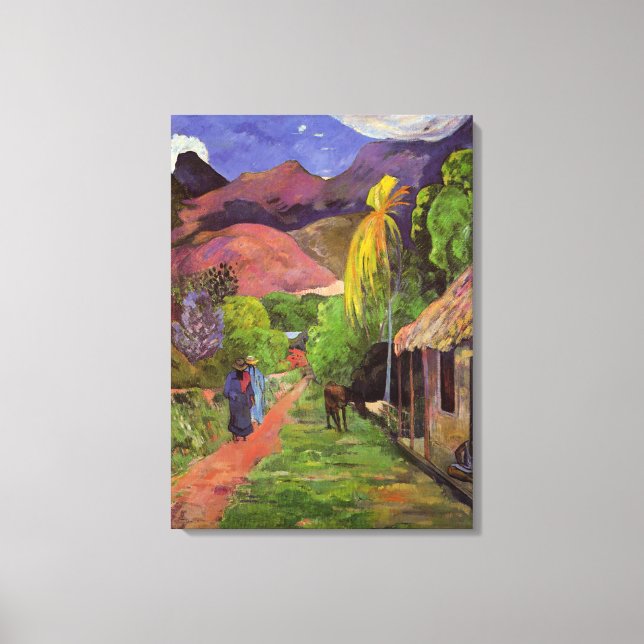 "Rue de Tahiti" - Paul Gauguin Canvastryck (Framsida)