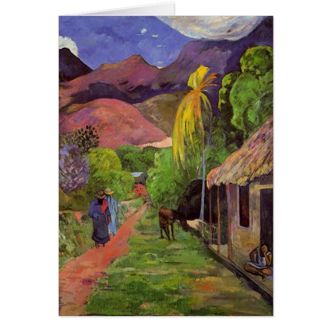 "Rue de Tahiti" - Paul Gauguin kort (Framsidan)