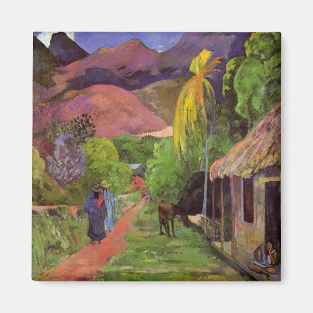 "Rue de Tahiti" - Paul Gauguin Magnet (Framsidan)