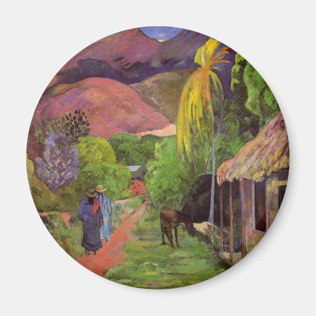 "Rue de Tahiti" - Paul Gauguin Magnet (Framsidan)