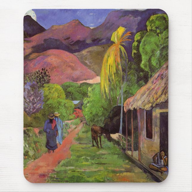 "Rue de Tahiti" - Paul Gauguin Mousepad Musmatta (Framsidan)