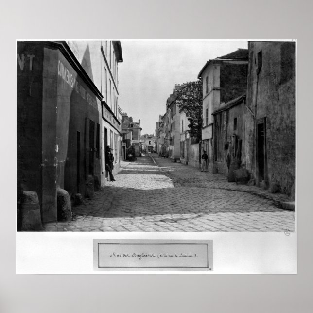 Rue des Anglaises, från rue de Lourcine, Paris Poster (Framsidan)