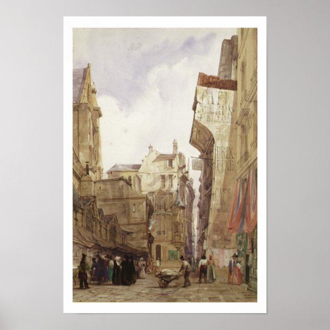 Rue des Pretes, St. Germain L'Auxerrois, Paris Poster (Framsidan)