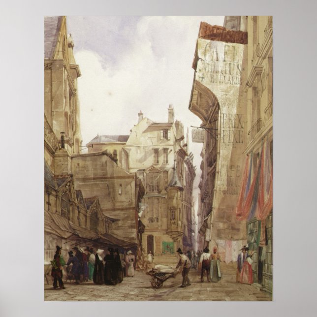 Rue des Pretes, St. Germain L'Auxerrois, Paris Poster (Framsidan)