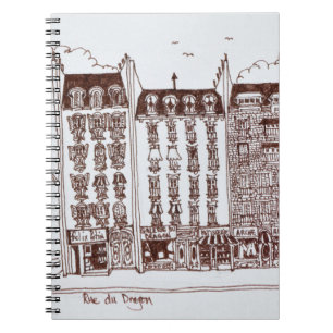 Rue du Dragon, Saint-Germain-des-Pres, Paris Anteckningsbok Med Spiral
