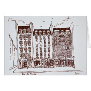 Rue du Dragon, Saint-Germain-des-Prés, Paris Hälsningskort