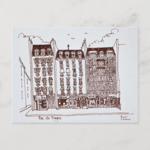 Rue du Dragon, Saint-Germain-des-Prés, Paris Vykort