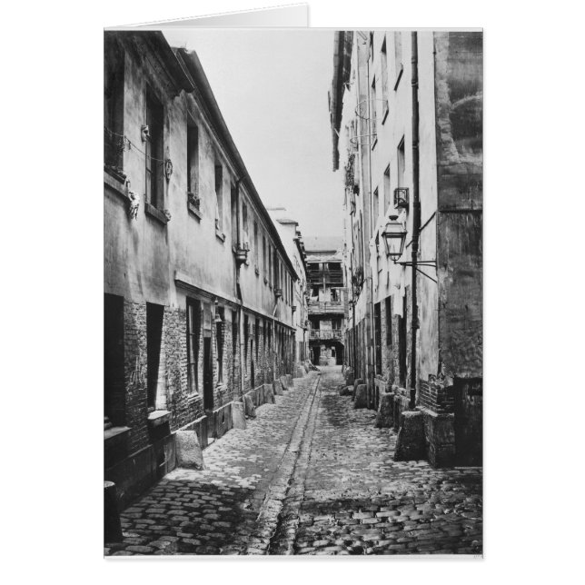 Rue du Fer-a-Moulin, Paris, 1858-78 Hälsningskort (Framsidan)