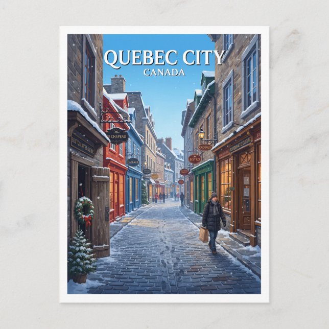 Rue du Petit-Champlain, Gammel Québec Kanada Vykort (Framsida)