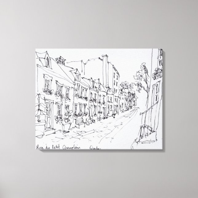 Rue du Petit Champlain, Quebec, Kanada Canvastryck (Framsida)