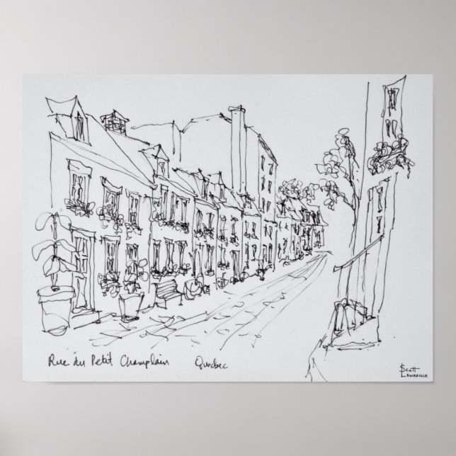 Rue du Petit Champlain, Quebec, Kanada Poster (Framsidan)