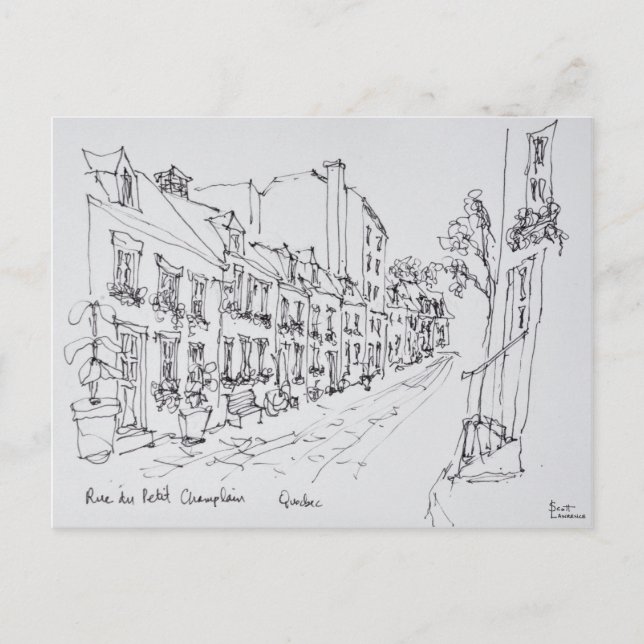 Rue du Petit Champlain, Quebec, Kanada Vykort (Framsida)
