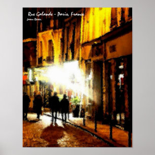 Rue Galande, Paris frankrike Poster