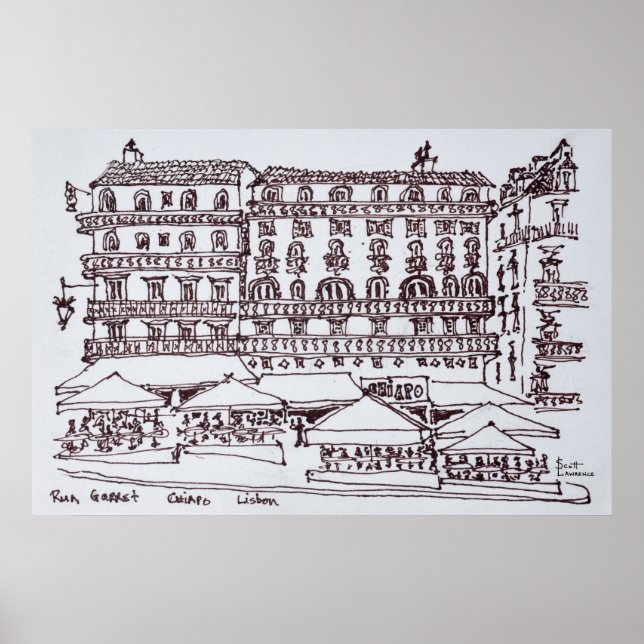 Rue Garrett, Chiado | Lissabon, Portugal Poster (Framsidan)