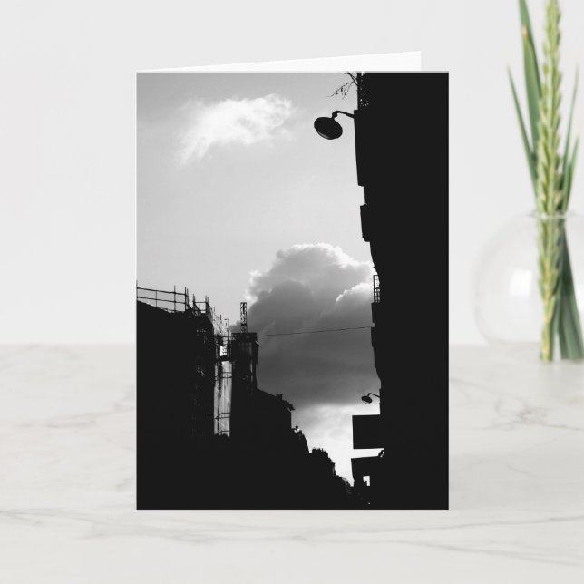 Rue Gassendi Paris Black White Photo Greeting Card Kort (Framsida)
