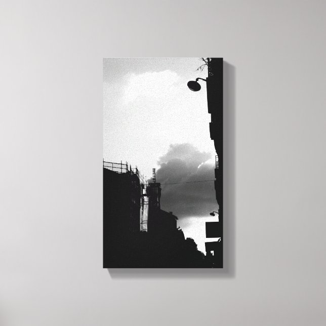 Rue Gassendi Paris Black White Photography Canvas (Framsida)