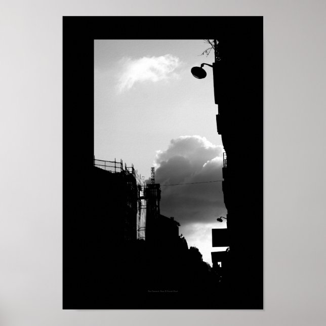 Rue Gassendi Paris Black White Photography Poster2 Poster (Framsidan)