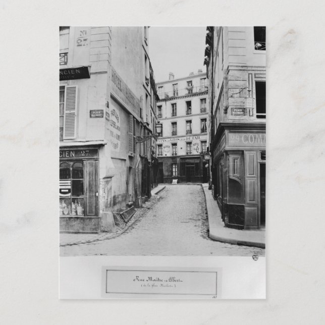 Rue Maitre Albert Paris, 1858-78 Vykort (Framsida)