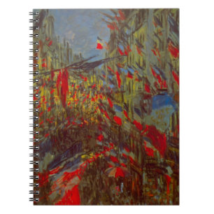 Rue Montorgueil med flaggor av Claude Monet Anteckningsbok