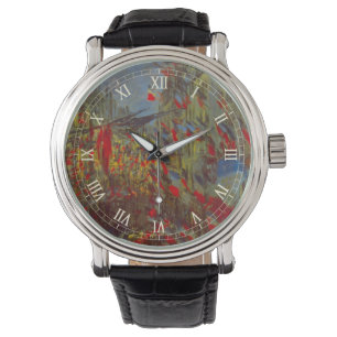 Rue Montorgueil med flaggor av Claude Monet Armbandsur